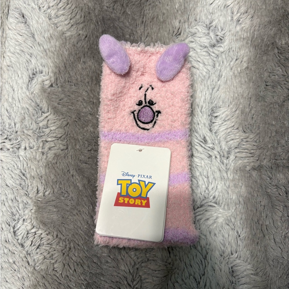 ☀️⭐️$6 Bundle Add-on⭐️ Disney Piglet Pink and Purple Striped Socks